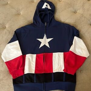 Marvel Captain America kids hooded sweatshirt with eye mask Large 12/14